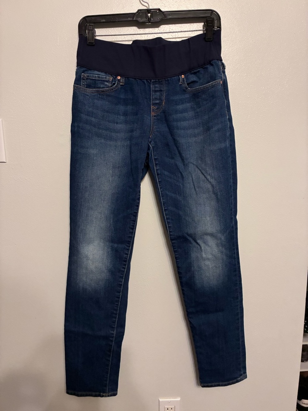 GAP Dark Blue Skinny Maternity Jeans with Navy Waistband